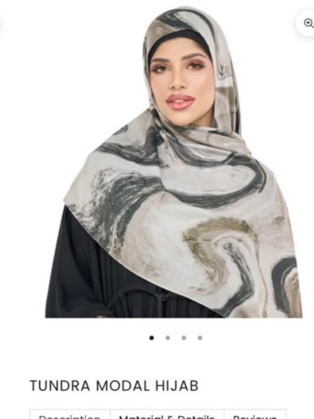 Tundra Modal Hijab in Gray & Cream Marble